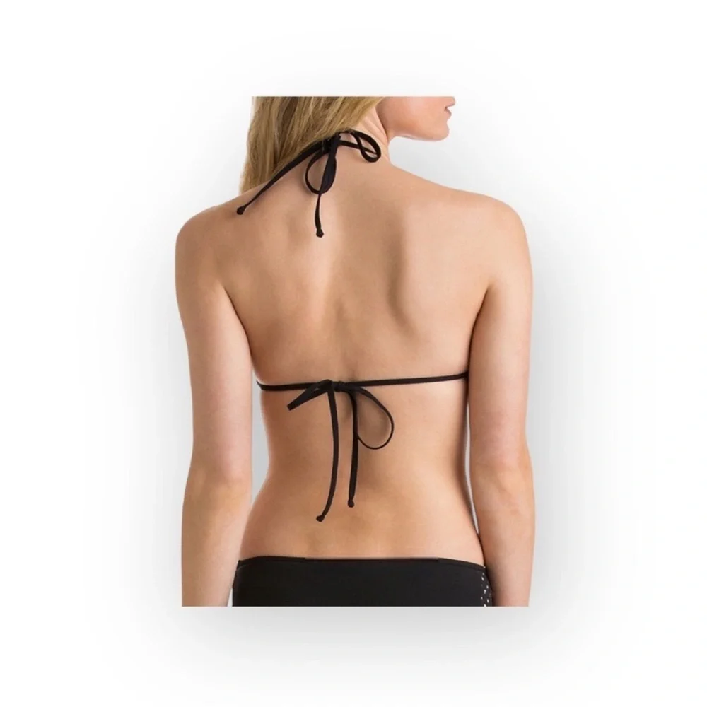Vineyard Vines 𒀯 Laser Cut Triangle Slider String Bikini Top 𒀯 Black 𒀯 Large